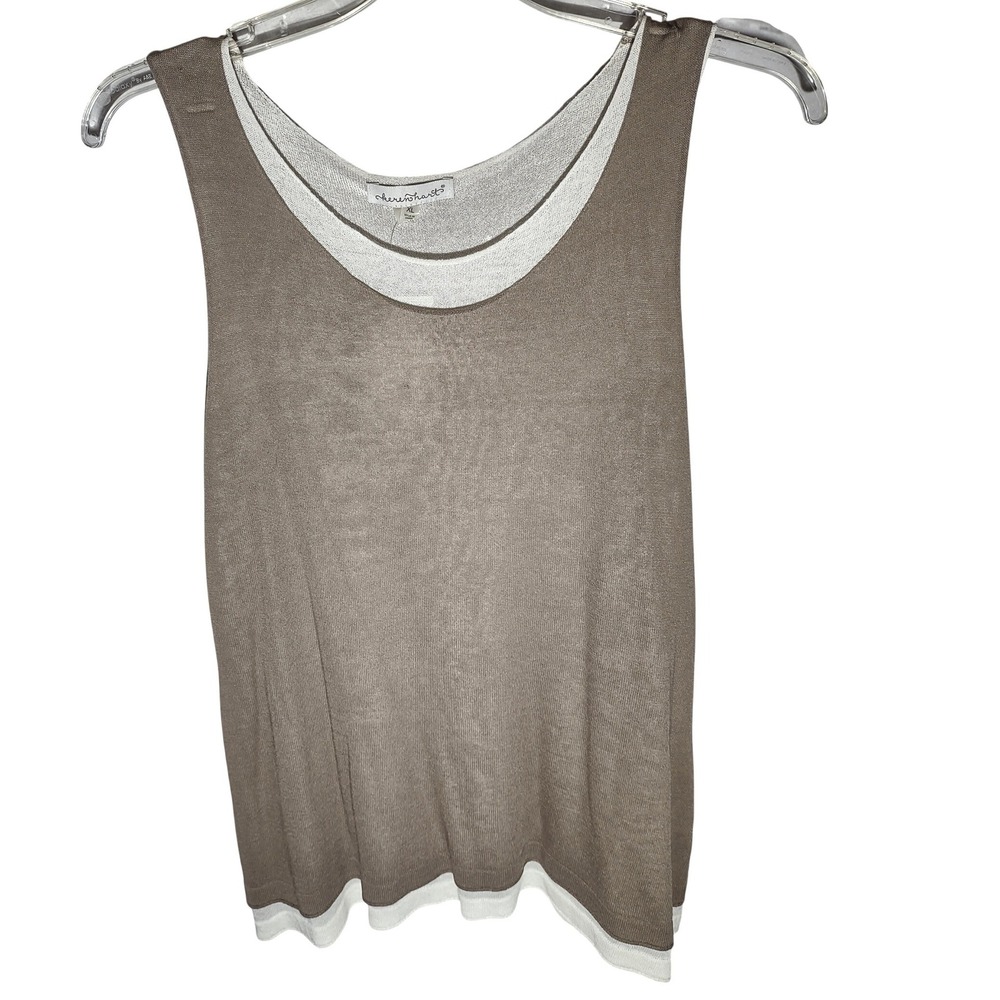 Keren Hart Women's Taupe Double‎ Layered Tank Top Size XL